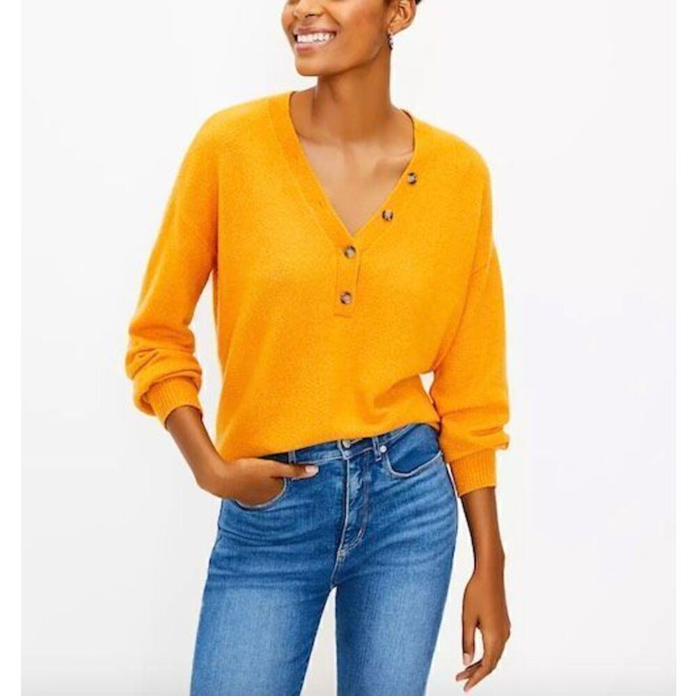 Loft Mustard Yellow Oversized Sweater | XS